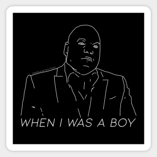 When I Was A Boy (white) Sticker